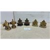 Image 1 : Three Pairs of Vintage Brass Bookends: Fleur-De-Lis, Boy Scout, and Maple Leaf with Kiwi