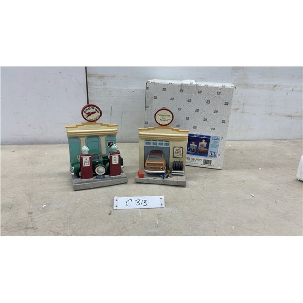 Figi Graphics Gas 'N Go Bookends Model BE-ORA-201 Vintage Gas Station Themed Set, New in Box
