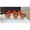 Image 2 : Vintage Mid-Century Gold-Tone Ferris Wheel Caddy with Six Paisley Glasses and Ice Bucket Set