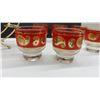 Image 3 : Vintage Mid-Century Gold-Tone Ferris Wheel Caddy with Six Paisley Glasses and Ice Bucket Set