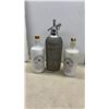 Image 2 : Royal Charter Hudson's Bay Rye Whisky Ceramic Decanters, Seltzer Bottle, Ice Bucket Vintage Stir