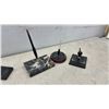 Image 3 : Collection of Vintage Desk Pen Stands with Marble and Onyx Bases, Inkwell, and More