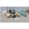 Image 1 : Collection of Stone Bookends, Agate Geode Slice, and Carved Stone Finials and More