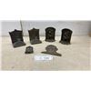 Image 1 : Two Pairs of Vintage Cast Metal Bookends, Bronze Harry Truman, and Door Knocker