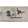 Image 8 : Cast Metal Stagecoach Bookends, Horse Head Bookends, Figurines, and More