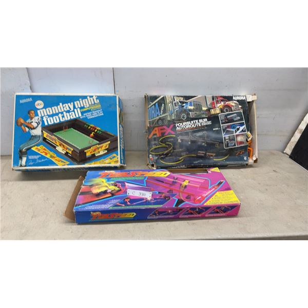 Aurora ABC Monday Night Football Electronic Game, AFX Slot Car Set, No Cars and More