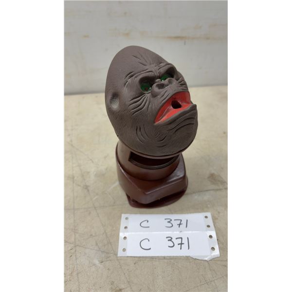 Vintage Novelty Gorilla Head Bobble Pencil Sharpener with Green Eyes
