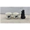 Image 3 : Dog-Themed Collectibles Lot: English Shepherd Mugs, Figurines, Plaques, Clock, (Has Damage
