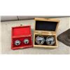 Image 4 : Cast Iron "The Thinker" Bookends, Baoding Balls in Cases, and Buddha Statue
