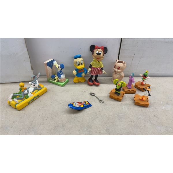 Vintage Disney and Looney Tunes Figurine Collection Including Donald Duck and More