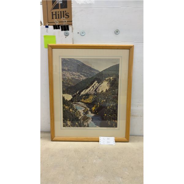 Framed Canadian Pacific Railway Print of Kicking Horse Canyon, Canadian Rockies, 21 x 25"