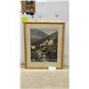 Image 1 : Framed Canadian Pacific Railway Print of Kicking Horse Canyon, Canadian Rockies, 21 x 25"