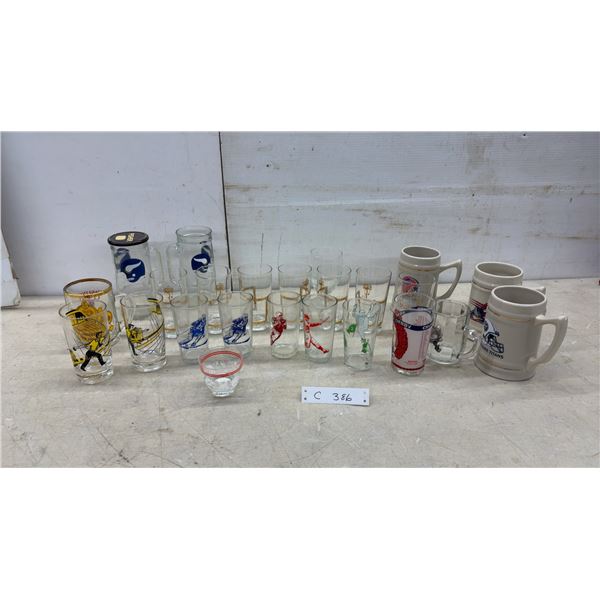 Sports Drinking Glasses, NFL Ceramic Steins, Grey Cup Tumblers, and More
