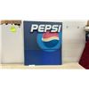 Image 1 : Pepsi Plastic Wall-Mount Retail Display Sign with Raised Lettering and 3D Globe Logo, 32 x 28"