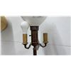 Image 4 : Vintage Torchiere Floor Lamp with Three Side Arms and Cast Iron Base