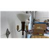 Image 5 : Vintage Torchiere Floor Lamp with Three Side Arms and Cast Iron Base