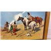 Image 6 : Frederic Remington "The Smoke Signal" Print in Wooden Frame, 29 x 41"