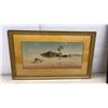 Image 4 : Orientalist Desert Watercolor, 14 x 23" and Japanese Ukiyo-E Woodblock Print, Framed, 21 x 15"
