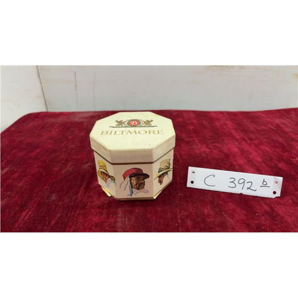 Vintage Biltmore Hats Octagonal Promotional Box with Miniature Red Plastic Hat Insert