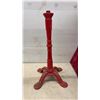 Image 2 : Two Cast Iron Ornate Pedestal Bistro Table Bases, Black and Red, Threaded Tops