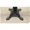 Image 6 : Two Cast Iron Ornate Pedestal Bistro Table Bases, Black and Red, Threaded Tops