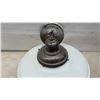 Image 2 : Vintage Art Deco Schoolhouse Style Semi-Flush Mount Ceiling Light with Milk Glass Shade