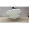 Image 4 : Vintage Art Deco Schoolhouse Style Semi-Flush Mount Ceiling Light with Milk Glass Shade