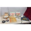 Image 1 : Two Safety-Glow Canada Exit Signs, Perth's Rulers, Tape Measures, Apron, and More