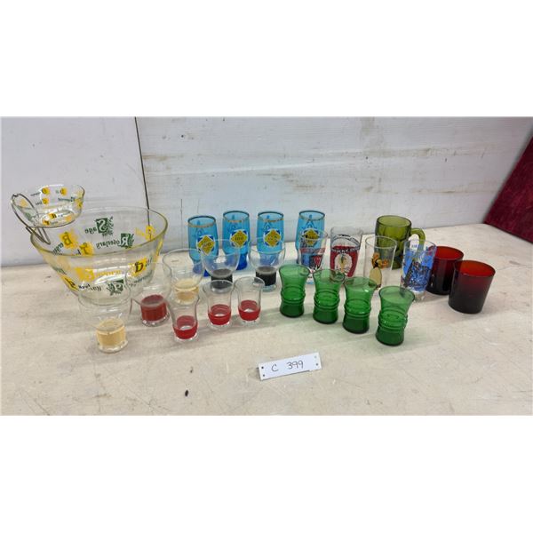 Vintage Herb-Themed Chip and Dip Set, Masonic Glasses, Kentucky Derby Glass, and More