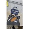 Image 1 : Super Bowl XXXIII Commemorative Duffel Bag, Vintage Ice Skates, and Baseball Glove