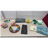 Image 1 : Vintage Games Lot: Chinese Checkers, Carved Cribbage Board, Ring Toss, Ping-Pong Net, and More