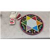 Image 5 : Vintage Games Lot: Chinese Checkers, Carved Cribbage Board, Ring Toss, Ping-Pong Net, and More