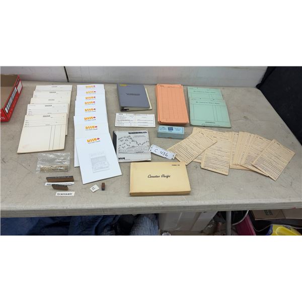 Collection of VIA Rail Canada, CN, and Canadian Pacific Railway Forms, Manuals, and More