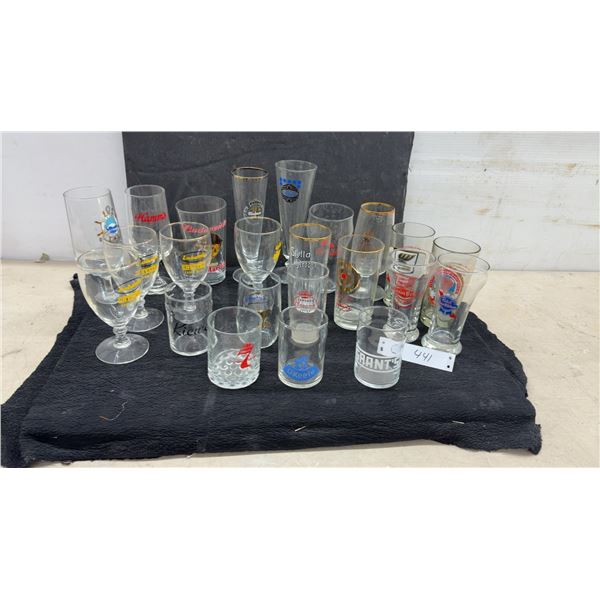 Vintage Branded Beer Glass Collection: Stella Artois, Budweiser, Hamm's, Labatt's, and More