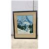 Image 2 : Framed J. Trent "MT. Assiniboine - Canadian Rockies" Watercolor and Mountain Prin. Largest 19 x 23"