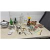 Image 1 : Vintage Bar Lot with Shot Glasses, Liquor Pourers, Cocktail Shaker, Bottle Stopper, and More