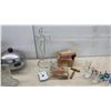 Image 5 : Vintage Bar Lot with Shot Glasses, Liquor Pourers, Cocktail Shaker, Bottle Stopper, and More