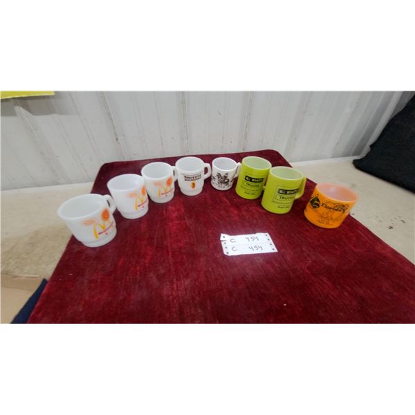 McDonald's Good Morning Canada Milk Glass Mugs, Bonanza, White Trucks Mugs, and More