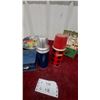 Image 2 : Vintage Blue Metal Lunchbox with Thermos, Plaid Thermos, Heidi's Song Tin, and More
