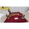 Image 1 : Two Brass Bells on Wood Bases, Bronze Figurine, Weather-O-Meter Bank and More
