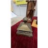 Image 8 : Two Brass Bells on Wood Bases, Bronze Figurine, Weather-O-Meter Bank and More