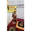 Image 9 : Two Brass Bells on Wood Bases, Bronze Figurine, Weather-O-Meter Bank and More