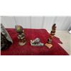 Image 2 : Vintage Cast Metal Log-Style Pipe Rest, Egyptian Figurine, Ceramic Fish,Banks and More