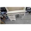 Image 2 : French Provincial Style Cream Writing Desk with Hutch and 5 Drawers 76 x 44 x 18"