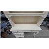 Image 4 : French Provincial Style Cream Writing Desk with Hutch and 5 Drawers 76 x 44 x 18"