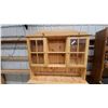 Image 3 : Pine Hutch China Cabinet with Glass-Pane Doors, Drawers, and Lower Cabinets 72 x 52 x 16"