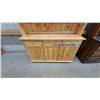 Image 5 : Pine Hutch China Cabinet with Glass-Pane Doors, Drawers, and Lower Cabinets 72 x 52 x 16"