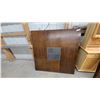 Image 2 : Dark Brown Wood Dining Table with Center Stone Tile Insert and Four Legs 54 x 54 x 36"