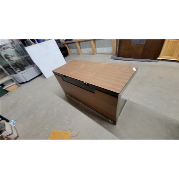 Expandable Folding Conference Table with Wood-Grain Laminate Top and Metal Frame 29 x 60 x 25"