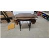 Image 1 : Antique Oak Treadle Sewing Machine Cabinet with Cast Iron Base, Late 19th Century No Head